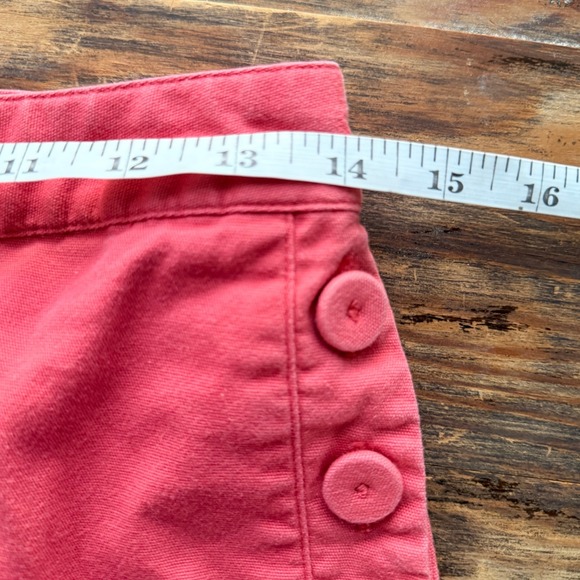 Vintage Talbots Coral Pink Button Up Cotton Stretch Skirt Size 4 - Picture 3 of 6